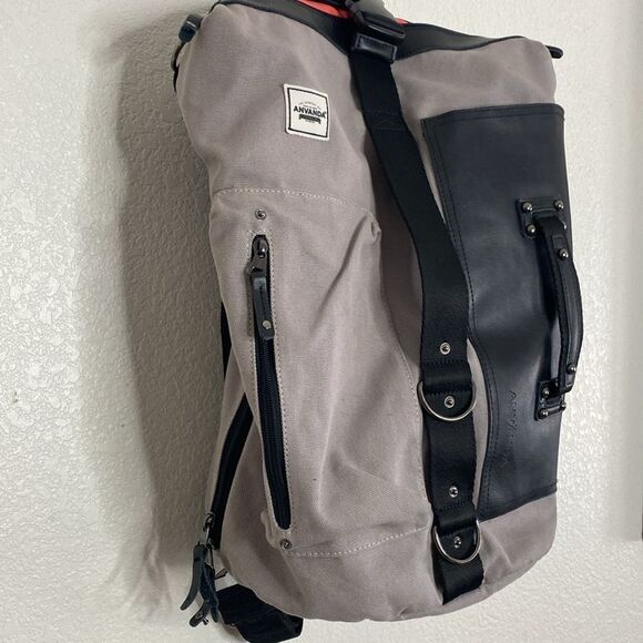 ANVANDA Stockholm Leather/Canvas Backpack - Picture 3 of 13